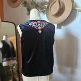 Vintage Embroidered Velvet Vest (Fits AU 8–10)