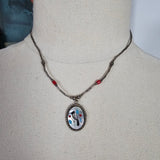Vintage Sterling Silver Zuni Bird Inlay Necklace