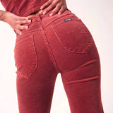Rolla’s ruby red corduroy high rise Dusters bootcut jeans – size 26 (au 8)