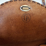 vintage hand painted tooled leather bag – floral detail