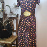 Vintage 1970s Mark Warren Floral Cotton Dress – AU Size 10