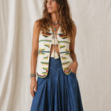 Vintage Handwoven Vest Native American bird Motifs M/L