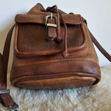 Vintage Tooled Leather Drawstring Bag