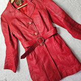 1970s Stewart Hunt Red Leather Trench – AU 10/12