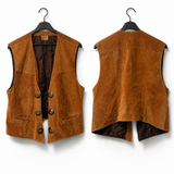 Vintage Tan Suede Leather Vest L/XL Unisex