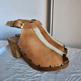 Vintage Leather/ Wood Clog Heels – Size 8