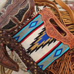 western Aztec tooled bag