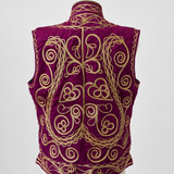 Vintage Turkish Velvet Embroidered Vest L