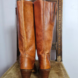 Vintage 1970s Dingo Brown Leather Knee-High Boots – Size 7.5