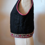 Vintage Embroidered Quilted Vest – Made in India