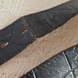 Vintage Black Leather croc Statement Belt