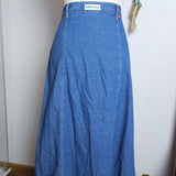 Vintage 90er Denim Button-Down Midirock – Western Prairie Boho – Größe 31 (AU 8/10)