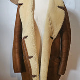 Morlands Brown Sheepskin Shearling Coat – Vintage Shearling Jacket Size 12