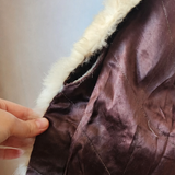 Vintage Afghan Fur-Lined Embroidered Coat – Burgundy / Brown – XS-S 8