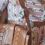 Vintage Tooled Leather Messenger Bag — Custom Paint Option Available