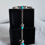Vintage Navajo Sterling Silver & Turquoise Slave Bracelet – RB Sterling