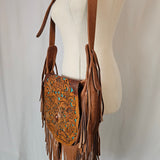 Tooled Leather Floral Fringe Bag – Jasper Inlay