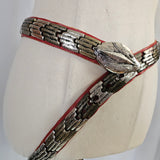 Vintage Red Leather Viper Snake Belt – S/M