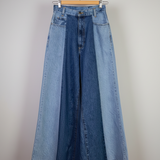 Up-Cycled Levi’s Two-Tone Panel Wide Leg Jeans size 8