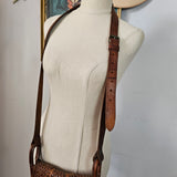 Vintage Macramé & Leather Fringe Bag