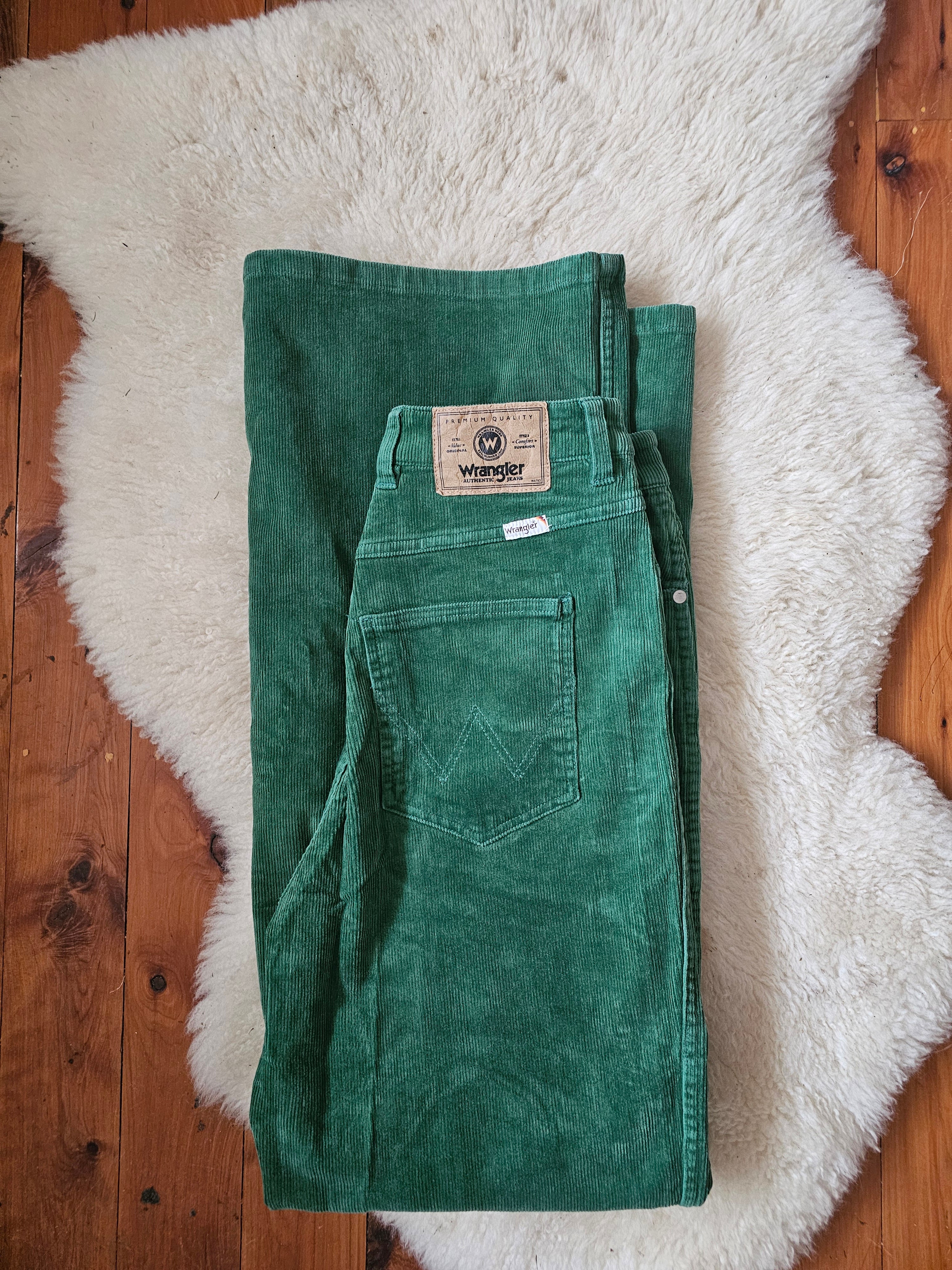 green jeans cords  wrangler
