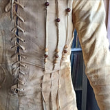 Vintage 1970s Suede Beaded Lace-Up Jacket – One of a Kind