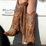 Corral Fringe Cowgirl Boots – Size 12 (Brand New in Box) missing a few tassels.