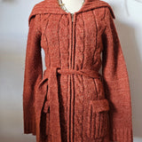 Hand Knitted Burnt Orange Bohemian Cardigan s