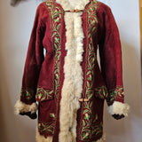 Vintage Afghan Fur-Lined Embroidered Coat – Burgundy / Brown – XS-S 8