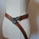 Vintage Harley-Davidson Eagle Buckle Leather Belt