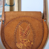 Hand-Painted Tooled Leather Eagle Bag