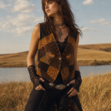 Vintage Verdi Animal Patchwork Vest