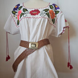 Hand Embroidered Cotton Linen Blouse | Size L