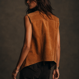 Vintage Tan Suede Leather Vest L/XL Unisex