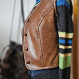 Vintage 70s  Leather Look Vest xs/s