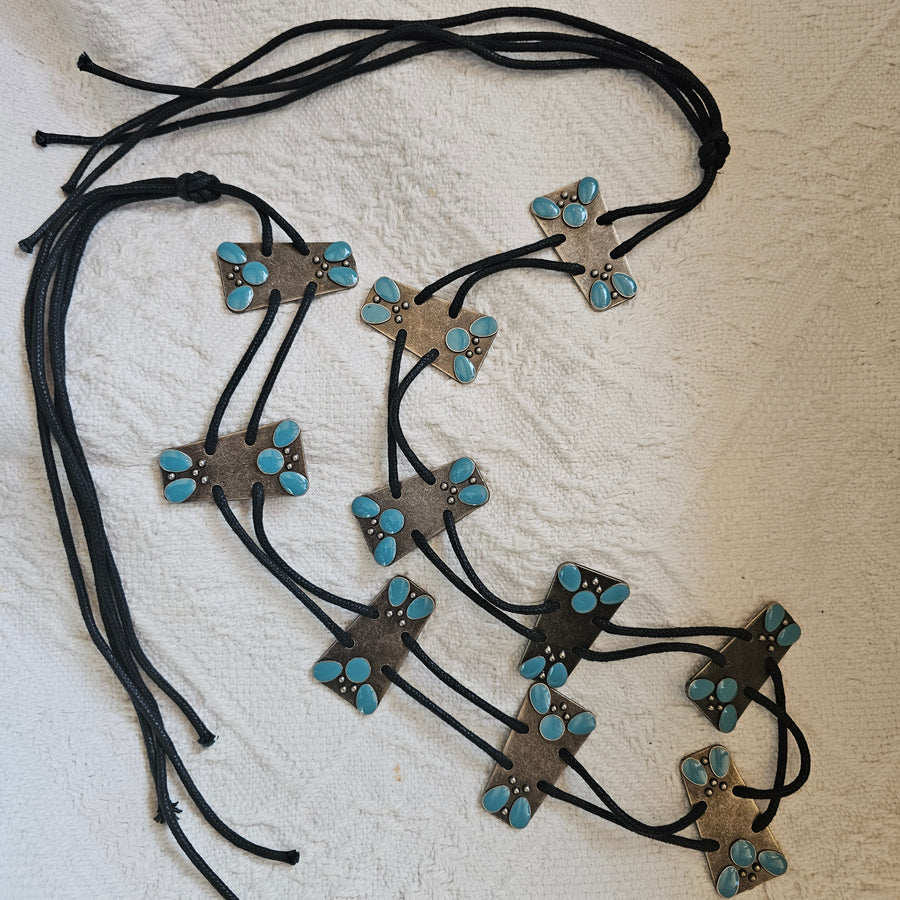 Vintage Turquoise metal Belt