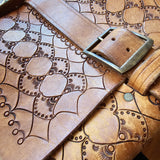 Vintage Tooled Leather Messenger Bag — Custom Paint Option Available