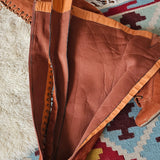 Rust Velvet-Feel Lace-Up Over-the-Knee Boots 7/8