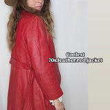 1970s Stewart Hunt Red Leather Trench – AU 10/12