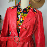 1970s Stewart Hunt Red Leather Trench – AU 10/12
