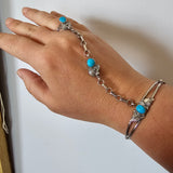 Vintage Navajo Sterling Silver & Turquoise Slave Bracelet – RB Sterling