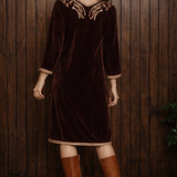 House of skye wildwood tunic dress in velvet cinnamon S/M
