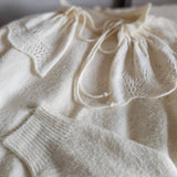 Vintage Ruffle Collar Knit Sweater M/L