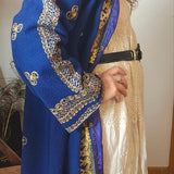 Royal Blue & Gold Embroidered Vintage Robe Coat – Bohemian Queen Energy M/L