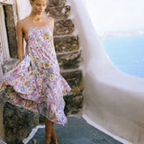 Spell Lovebird Strappy Midi Dress Chamomile size Lage
