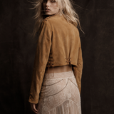 Vintage Genuine Suede Lace-Up Top