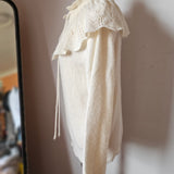 Vintage Ruffle Collar Knit Sweater M/L