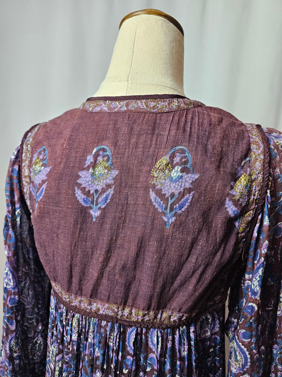 Vintage 70s Adini cotton Indian Dress XS