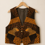 Vintage Verdi Animal Patchwork Vest