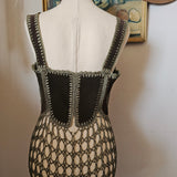 Vintage Suede & Crochet Mini Dress/top S